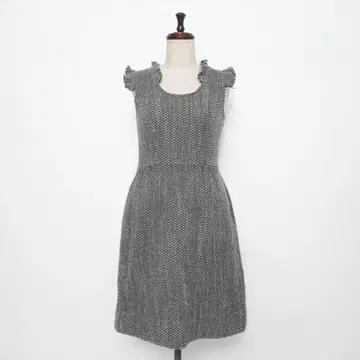 TOCCA 트위드 원피스 프릴 라이트 그레이 사이즈 2*MD130