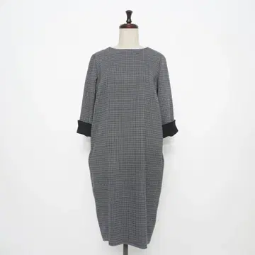 그린 라벨 릴랙싱 하운드투스 패턴 원피스 그레이 사이즈 F*MD139