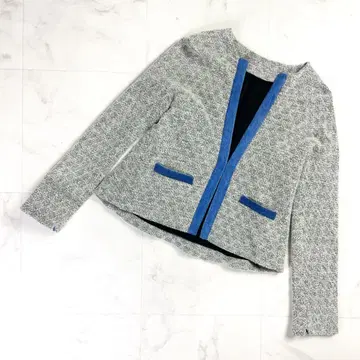 MACPHEE 니트 자켓 데님 절개 그레이 사이즈 38*MD151