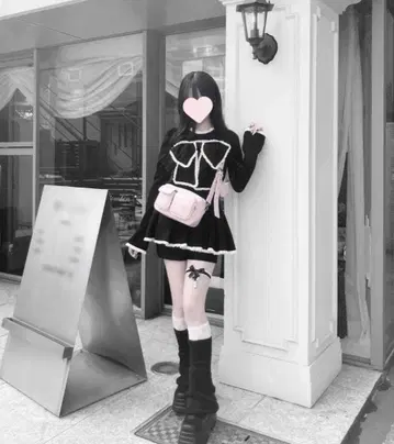 OLIVE des OLIVE 리본 뷔스티에 세트 프릴 스커트바지 블랙