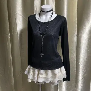 긴팔 티셔츠 리본 시스루 y2k 페어리 그런지