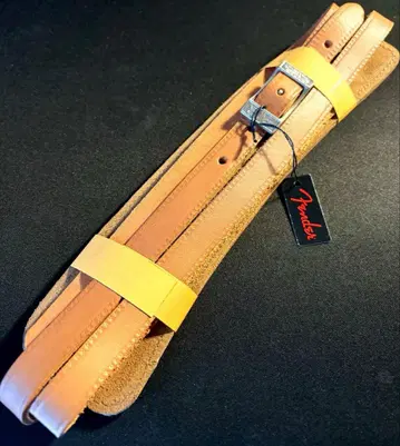 Fender 기타 스트랩 가죽 내추럴