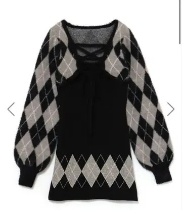 BUBBLES 레이스업 아가일 원피스