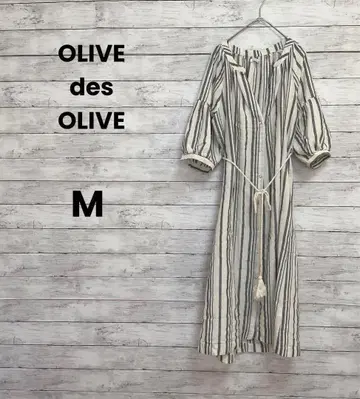 [올리브 데 올리브] 원피스 (M) 노카라 스트라이프 7부 소매 끈 포함