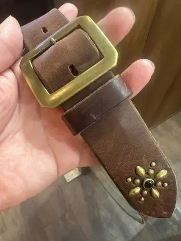 OPUS 호윈 가죽 US 오일 가죽 벨트 34인치 놋쇠 버클