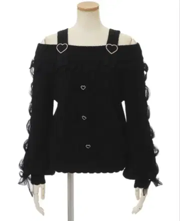 [ LIZLISA ] 레이스업 슬리브 오프숄더 니트