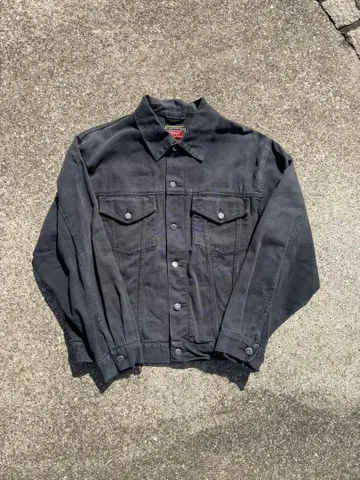 Wrangler 데님 자켓 L 블랙 검정 트래커 자켓