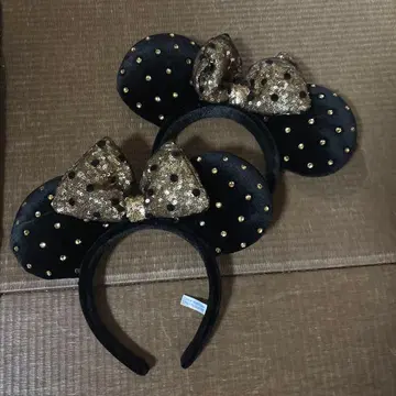 미키 귀 머리띠 블랙과 골드
