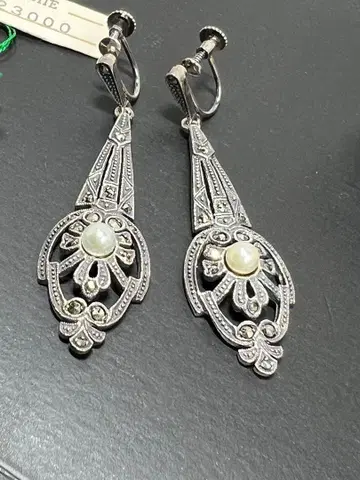 마카사이트 MARCASITE 빈티지 귀찌 실버 925