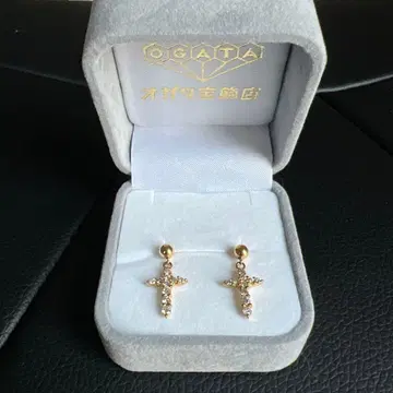 오가타 보석점 골드 크로스형 귀걸이