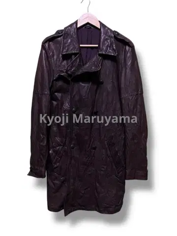 KyojiMaruyama 주름 가공 가죽 트렌치코트