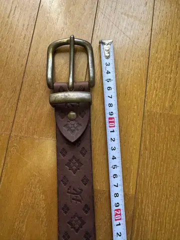 EVISU 가죽 벨트 브라운 골드 버클