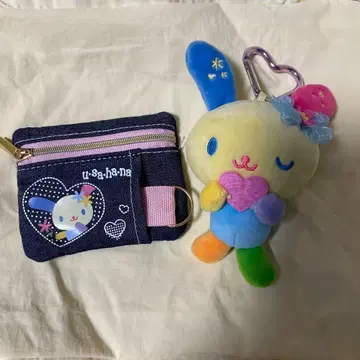 우사하나 키링과 카드 케이스 세트 우사하나 산리오 SPINNS