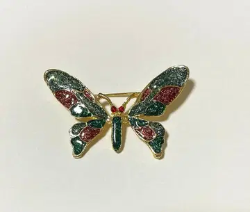 빈티지 레트로 나비 모티브 브로치 골드