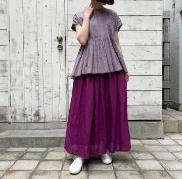 maison de soil 린넨 스커트 퍼플 계열