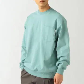 B:MING 민트 그린 맨투맨 M 사이즈 슈퍼 헤비 웨이트