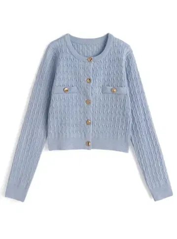 [택 포함 새상품] GRL 골드 버튼 케이블 니트 가디건[fs30]