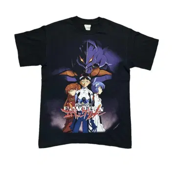 90s EVANGELION 'Euro Bootleg' T셔츠 블랙 L