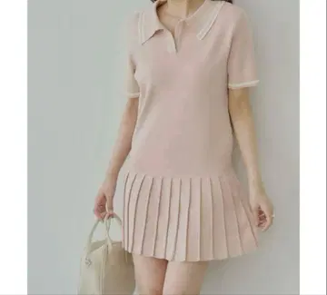 [ Chico ] 폴로 미니 원피스 반팔 폴로 원피스 핑크 프리 사이즈