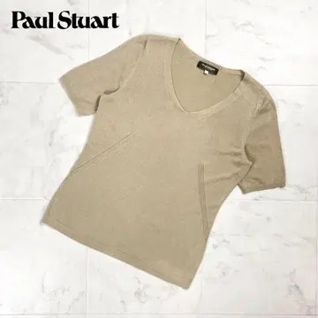 폴 스튜어트 반팔 코튼 니트 베이지 사이즈 6*FD245