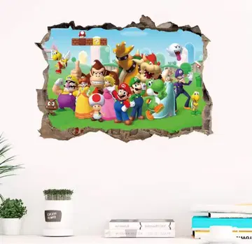 슈퍼 마리오 월 스티커 벽지 벽 씰 벽 스티커 대집합