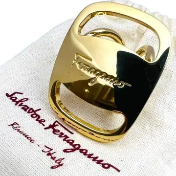 [컨디션 최상] Salvatore Ferragamo 스카프링 바라 골드