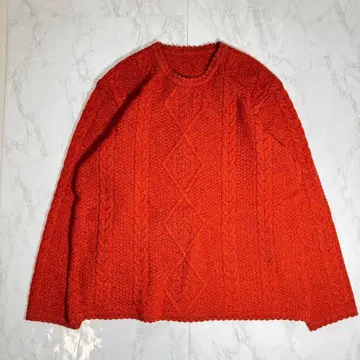 케이블 짜임 니트 손뜨개질풍 입체 vintage 아카이브 쇼와 레트로