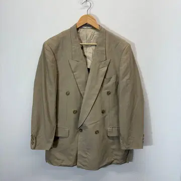 80's/빈티지/테일러드 자켓/베이지/무지/더블 브레스트