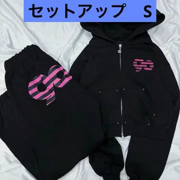 9090 girl 90 Logo Zip Hoodie Sweat Pants