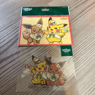 포켓파크 칸토 한정판 엽서 스티커 이브이 피카츄