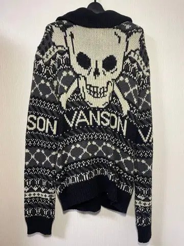 VANSON 스컬 디자인 가디건 S 사이즈