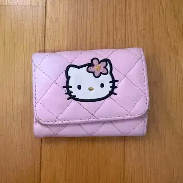 헬로키티 퀼팅 지갑 핑크 퀼트 접이식 지갑
