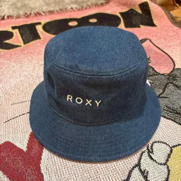ROXY 데님 버킷햇 자수 로고