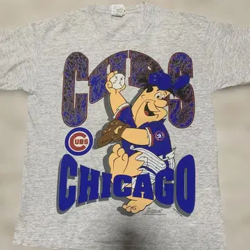 MLB 시카고 컵스 X THE FLINTSTONES 프린트 티셔츠 90s