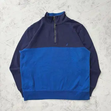 NAUTICA 하프 지퍼 맨투맨 자수 로고 트레이닝복 스트릿 구제 의류