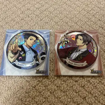 역전재판 상하이 한정판 팬더 캔뱃지 나루호도 류이치 미츠루기 레이지