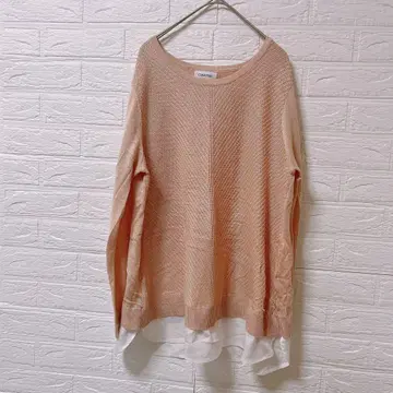 새상품급 Calvin Klein [L] 핑크 긴팔 니트 봄 캘빈클라인