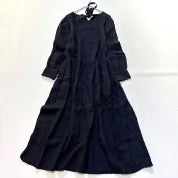 완판템 이치앤티크스 noir 린넨 맥시 길이 백리본 원피스