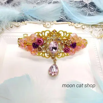 [ 핸드메이드 ] 머리핀 ~꽃 피는 핑크 보석 정원~