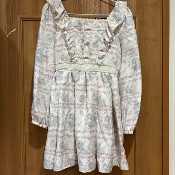 LIZLISA 리즈리사 꽃무늬 원피스 리본 핑크 옅은 핑크