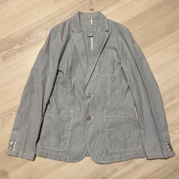GAP 00s 올드 그레이 스트라이프 테일러드 자켓
