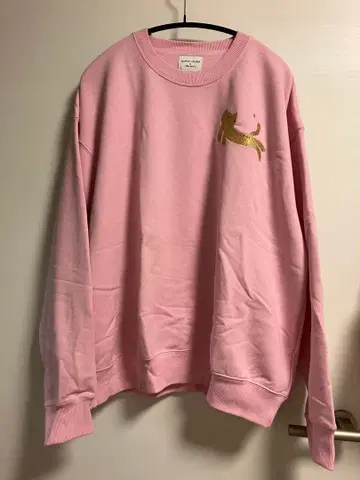 츠모리치사토 x 니코앤드 콜라보 고양이 자수 핑크 크루넥 트레이닝복