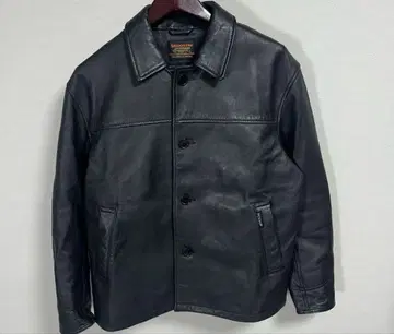 새상품급 SKOOKUM JACKROSE 블랙 가죽 카 코트 블랙