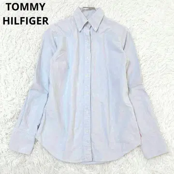 타미힐피거 긴팔 셔츠 상의 옷깃 캐주얼 면 블루 S