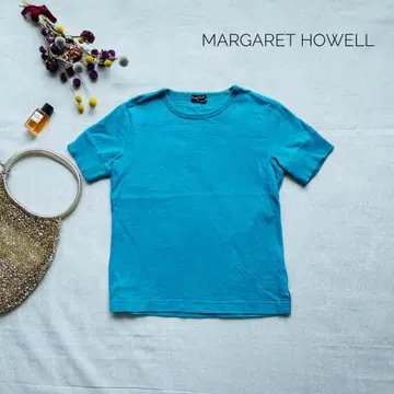 마가렛호웰 코튼 반팔 T셔츠 스카이블루 두꺼운 원단 일본제