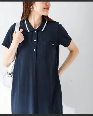 어반 리서치 서니 레이블 WEB 한정판 접촉 냉감 폴로 원피스 네이비