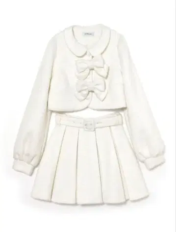 BUBBLES 울 리본 셋업 화이트