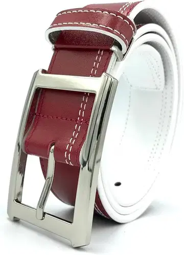 골프 벨트 남성용 천연 가죽 레드