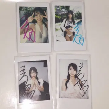 아사노 코코로 친필 사인 현장 폴라로이드 4장 세트