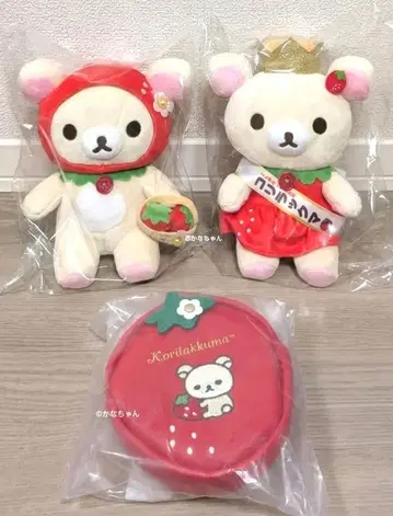 리락쿠마 토치기 딸기 대사 10주년 코리락쿠마 봉제 인형 파우치